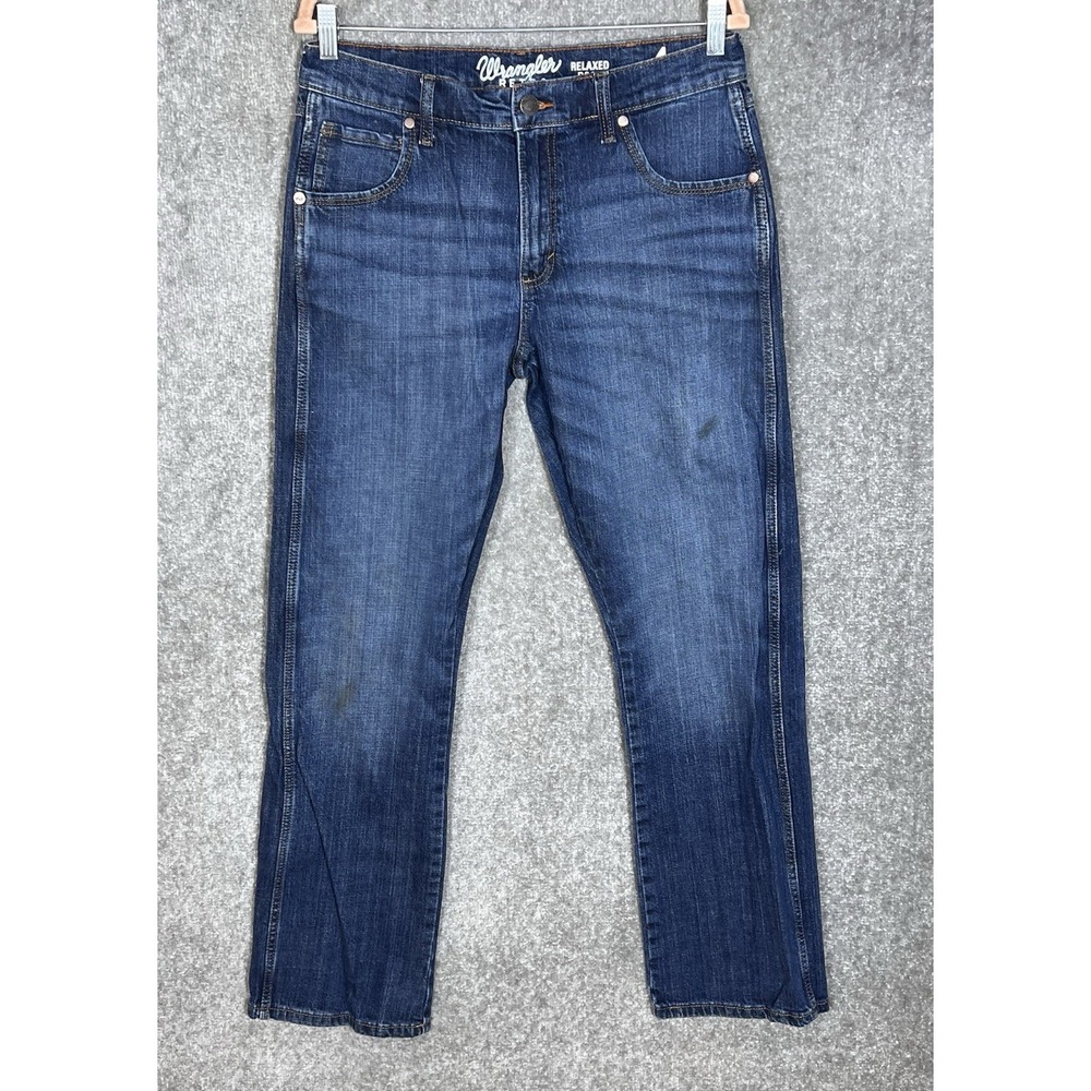 Wrangler Retro Relaxed Boot Jeans Mens Size 32x34 Blue Stretch Denim 5-Pocket